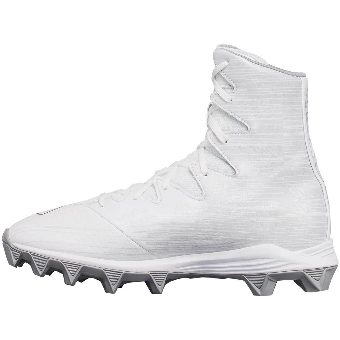 Under Armour Highlight RM Youth Lacrosse Cleat - White/Metallica Silver |  Lacrosse Unlimited