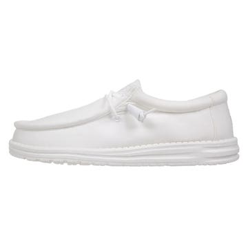 Hey Dude Wally Slub Canvas White Lifestyle Shoe inside view