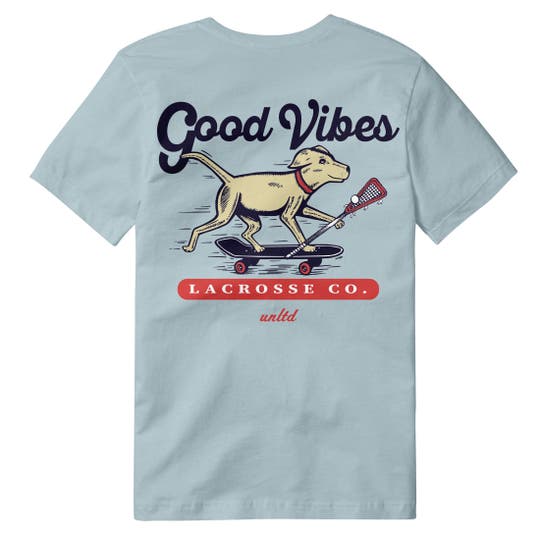 Good Vibes Pup Lacrosse Tee back view